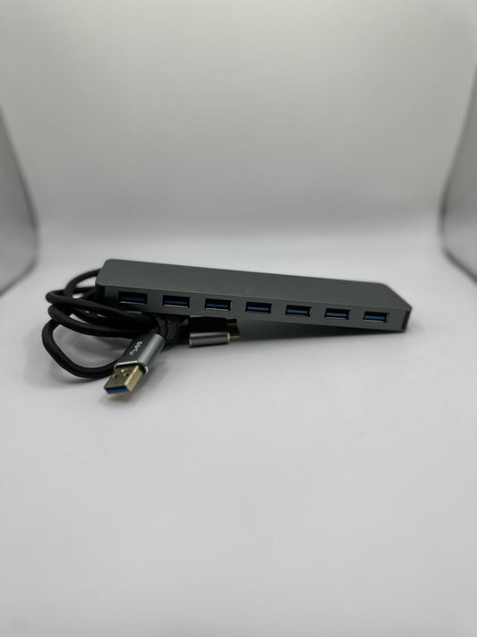 Type C Hub, 7 Ports High Speed Transmission, Plug and Play, Aluminium Alloy, with Type C USB to 2 x Type C and 5 x USB, for PC Laptop Phone